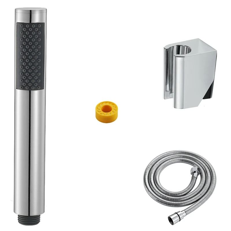 

Shower Set Wall Mounted Hand Held Brass Round Shower Head ABS Holder Stainless Steel Hose Water Saving Shower Sprayer