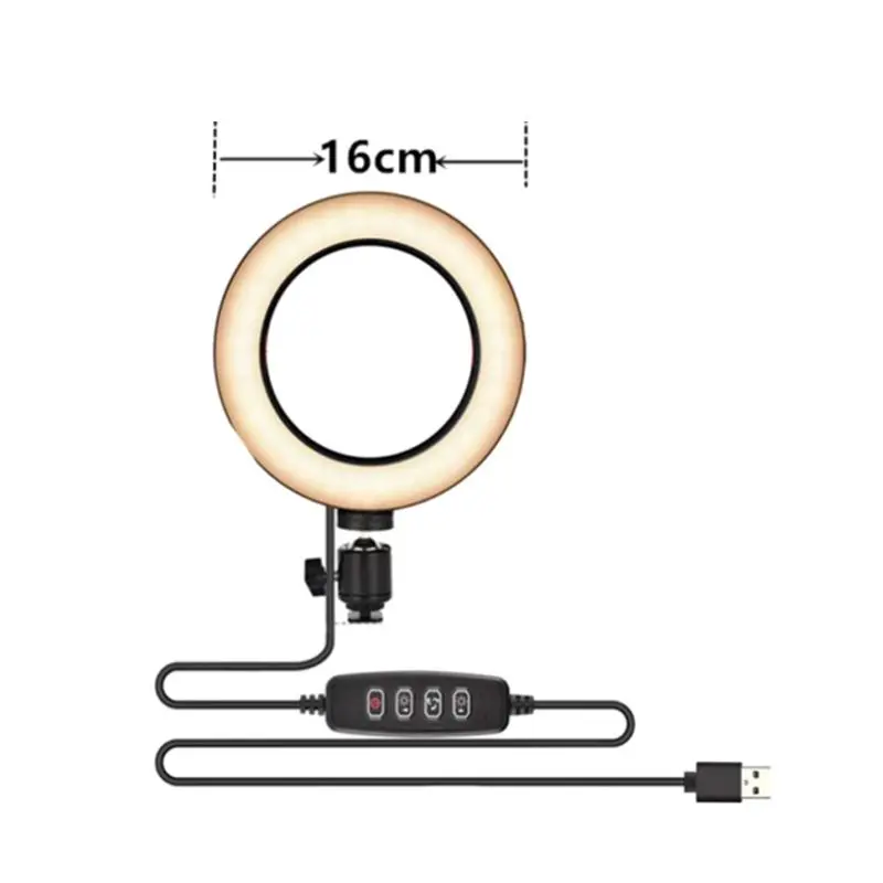 Светодиодный кольцевой светильник для фотосъемки селфи с регулируемой яркостью лампа для камеры телефона для макияжа видео