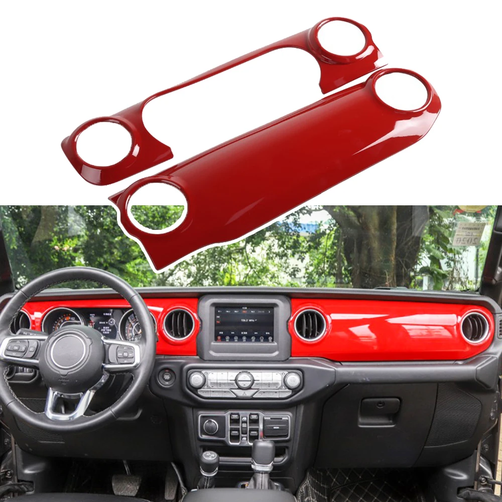 for Jeep Wrangler JL 2018 2019 2020 2021 2022 Center Console Dadhboard Panel Decoration Cover Trim Car Interior Accessories ABS