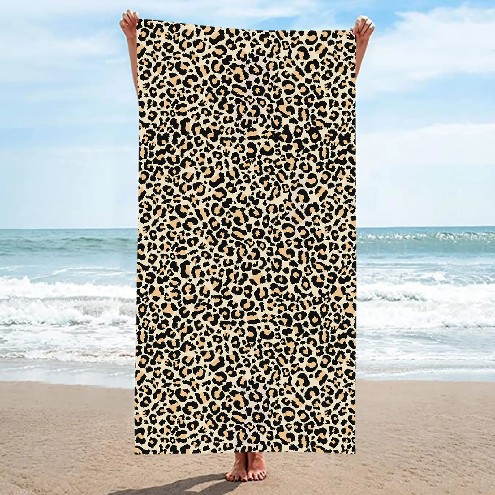 

Пляжное полотенце из микрофибры, банное полотенце с леопардовым рисунком, пляжное полотенце с защитой от песка, мужское полотенце для ванной, коврик, полотенце темно-синего цвета