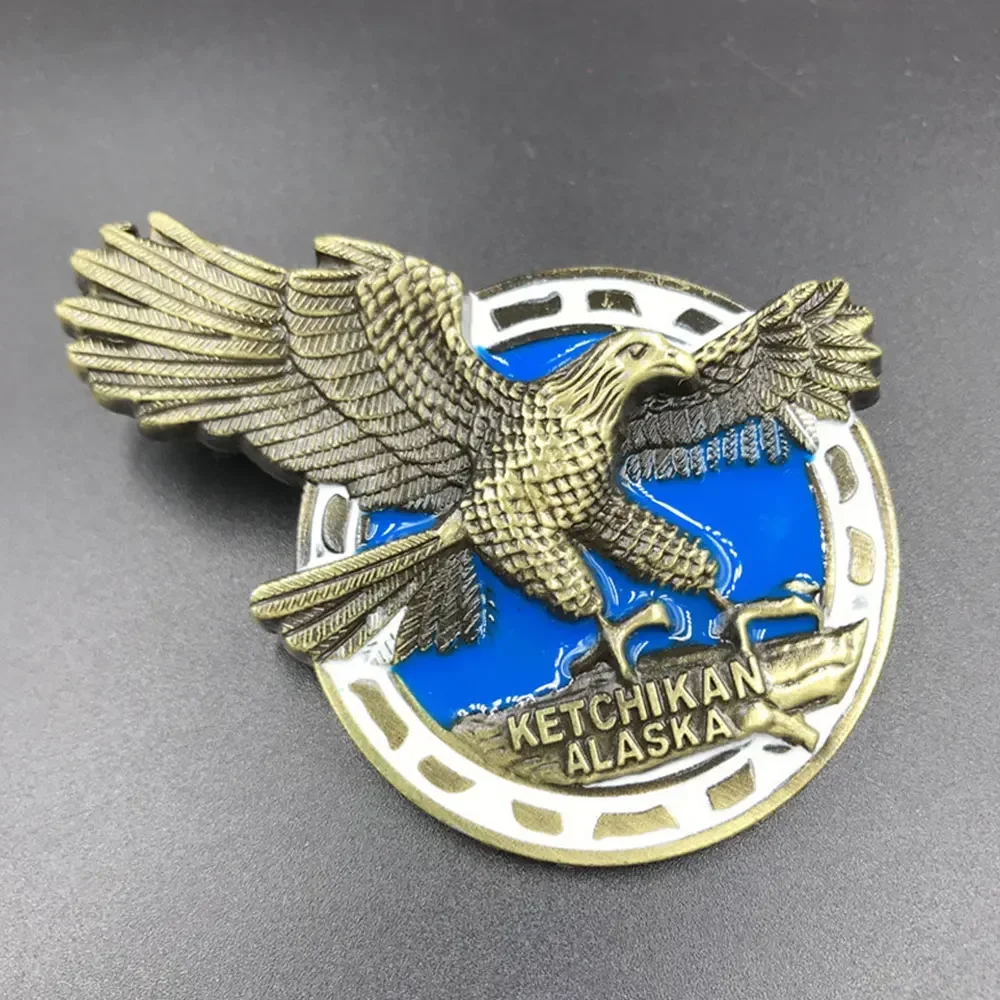 Металлический магнит на холодильник с пейзажным узором односторонняя наклейка