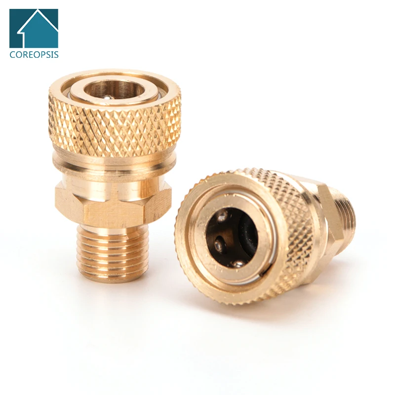 

M10x1 Thread Male Quick Disconnect PCP Paintball Pneumatic 8mm Air Refilling Coupler Sockets Copper Fittings 2pcs/set
