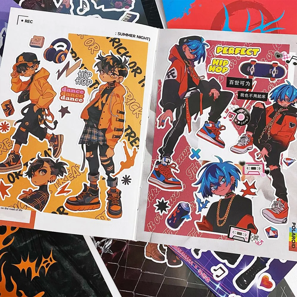 1 шт. декоративные стикеры в стиле аниме для мальчиков