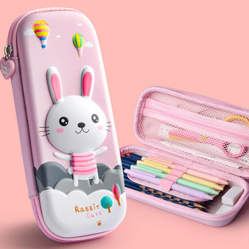 Чехол для карандашей с 3D рисунком Милый Розовый Единорог искусственный чехол