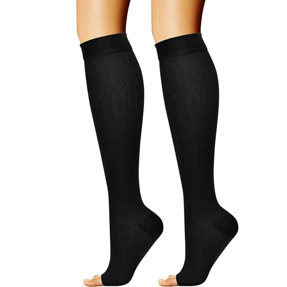 Фото Носки компрессионные эластичные, S/M/L/XL/XXL, с открытым носком №3