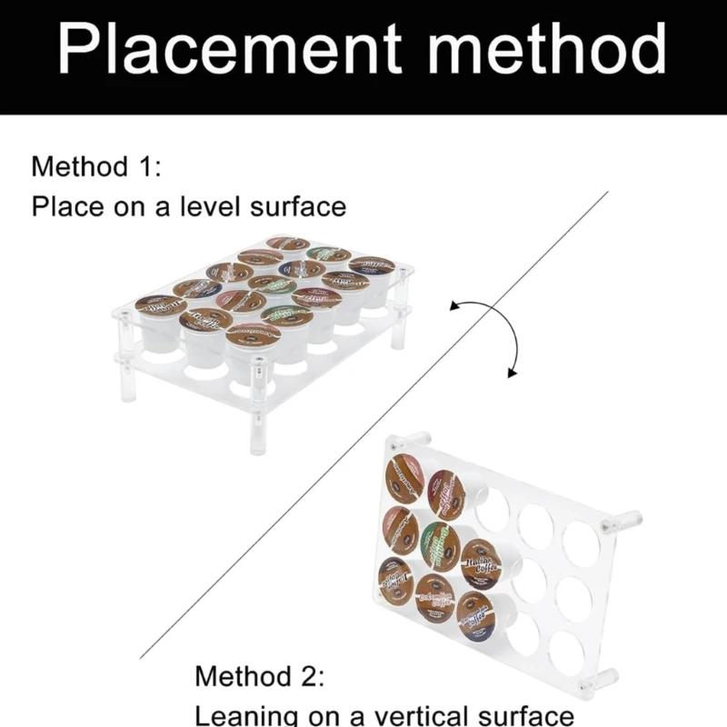 

2Pcs Coffee Capsuled Display Stand Coffee Bags Display Rack Coffee Bean Storage Rack Tray Support Acrylic Holder