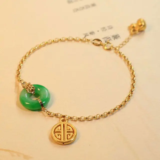 Серебряный инкрустированный природный нефрит геометрический браслет китайский