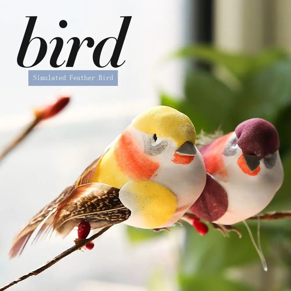 

Miniature landscape Decoration Home Decor Wedding Supply Bird Model Artificial Animal Real Feathers Simulation Bird