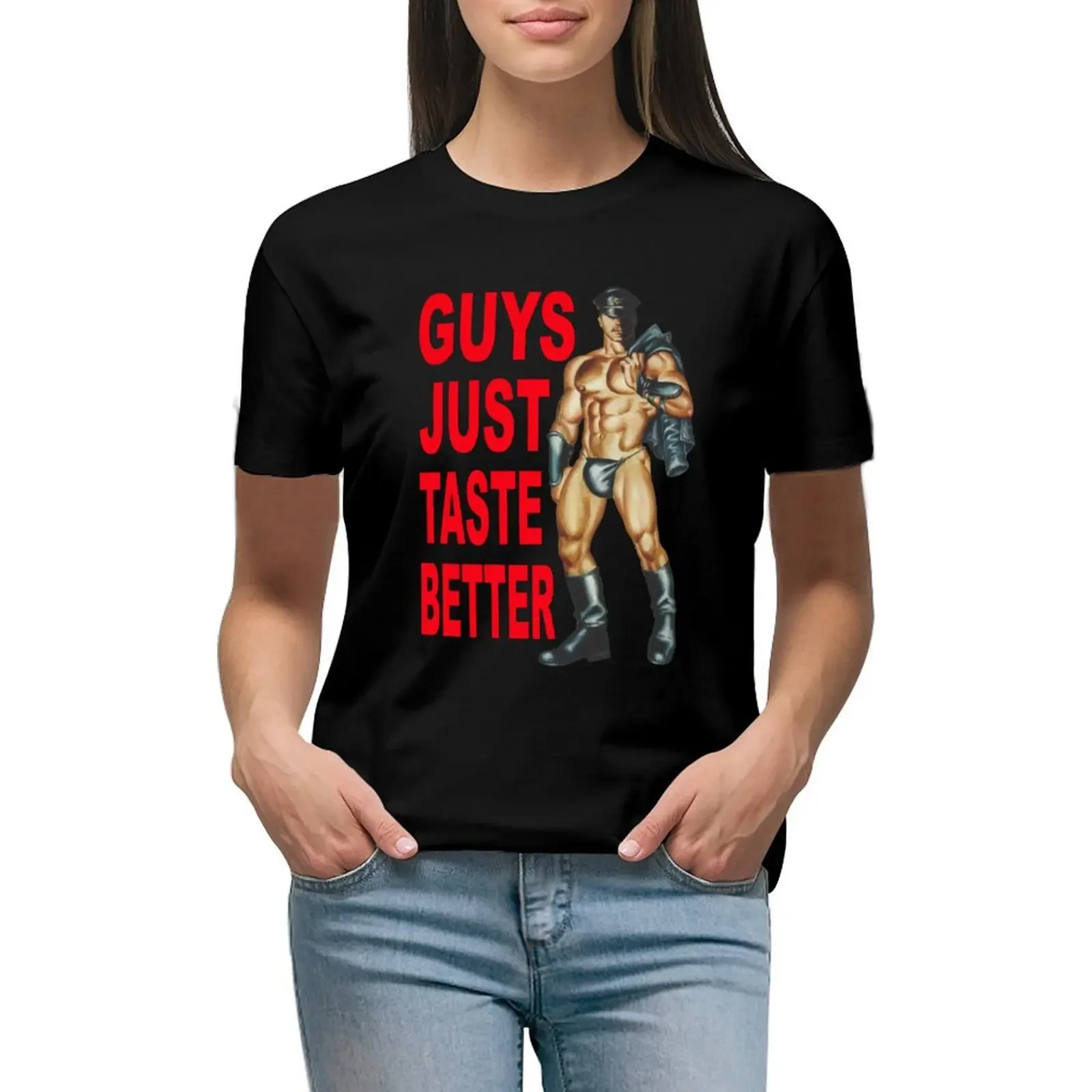 Футболка GUYS ARE TASTY женская одежда быстросохнущая футболка с короткими рукавами