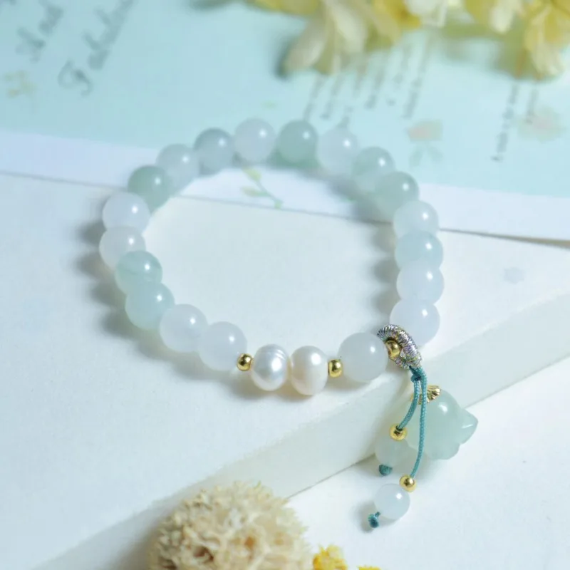 Натуральный женский браслет Tianshan с зеленой тыквой из нефрита простой и