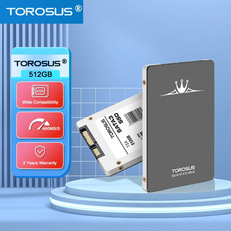 Внутренний твердотельный накопитель TOROSUS 512 ГБ SSD SATA3 6,0 Гб/с TLC Flash 1 ТБ 2,5 дюйма 560 Мб/с AHCI жесткий диск для ПК