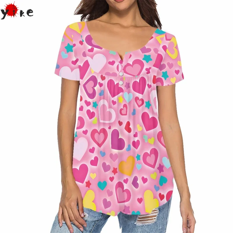 

Женская футболка 2023Tie Dye, сексуальные топы, женская одежда, футболки с коротким рукавом, топ с красочным принтом, футболка с V-образным вырезо...