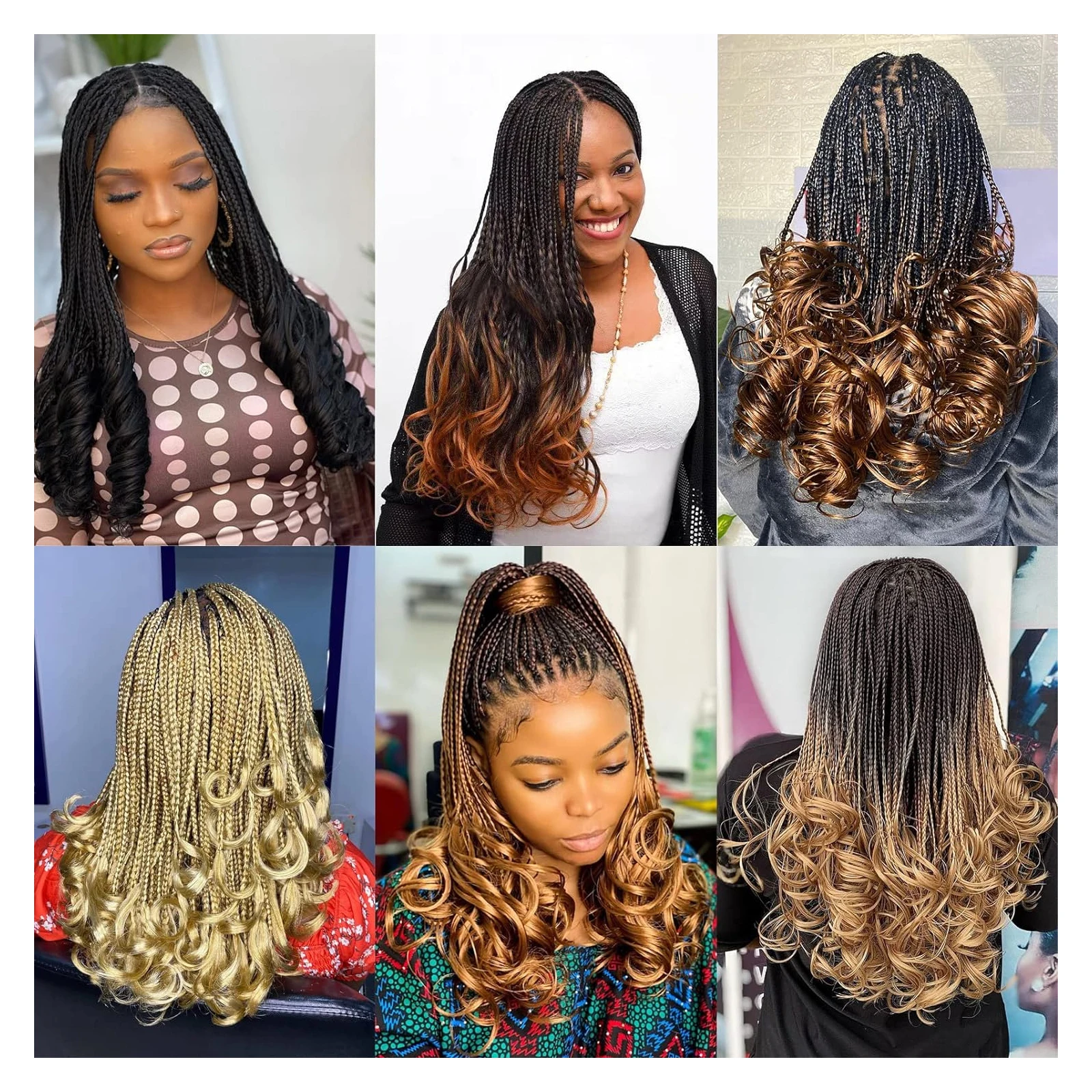 Парики плетеные для чернокожих женщин Длинные Синтетические косички с кудрявыми