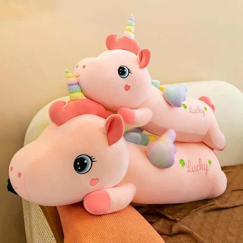 

Мягкая Милая Радужная плюшевая подушка для дивана в виде единорога, животного, милая детская подушка, подарок подруге на день рождения