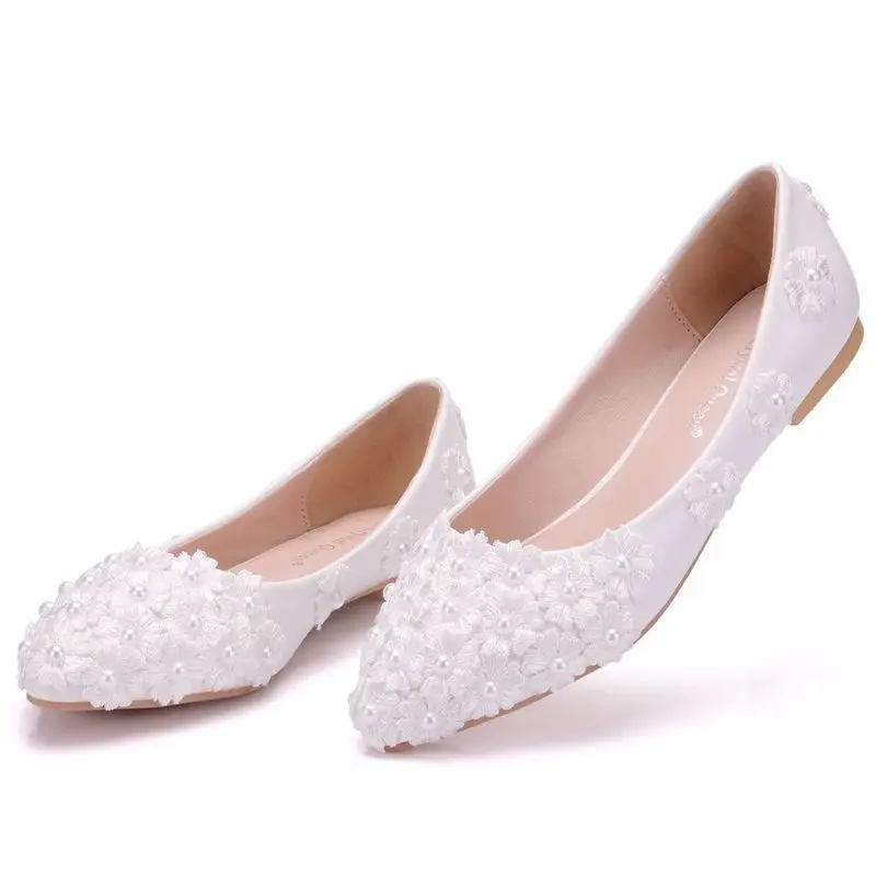 

Women Flats 2018 New Spring Shoes Pointed Toe Wedding Lace Ballet Slip On Flats Loafers Shoes Woman