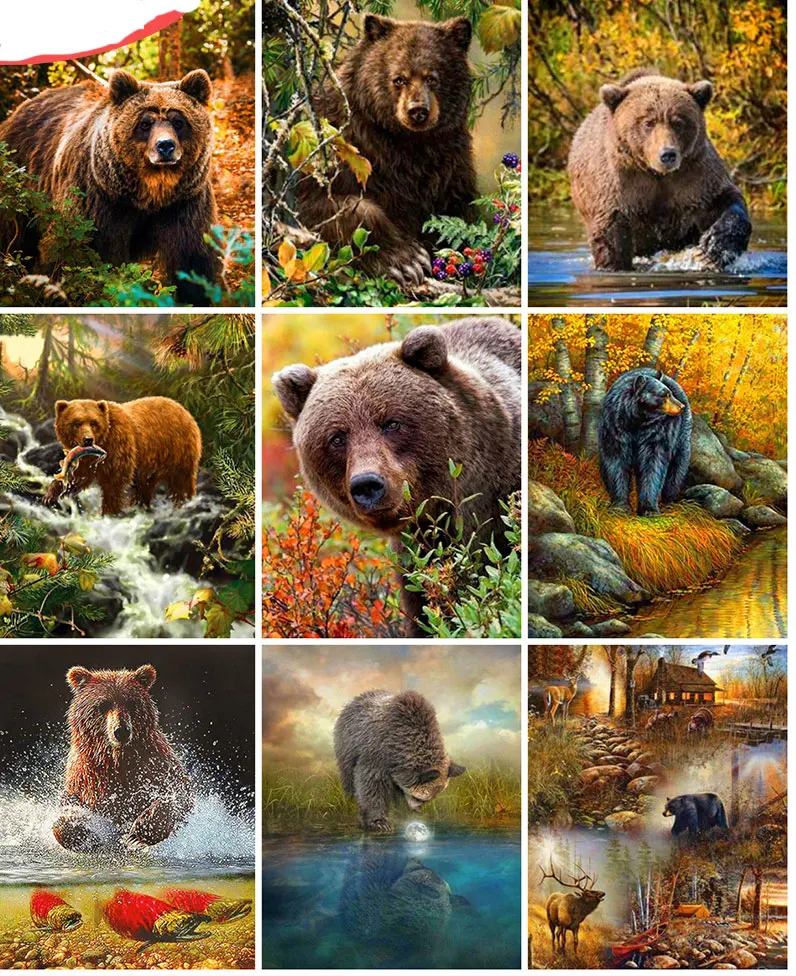 Картина по номерам медведь животные картины номеру Лесной фотоальбом рисунок на