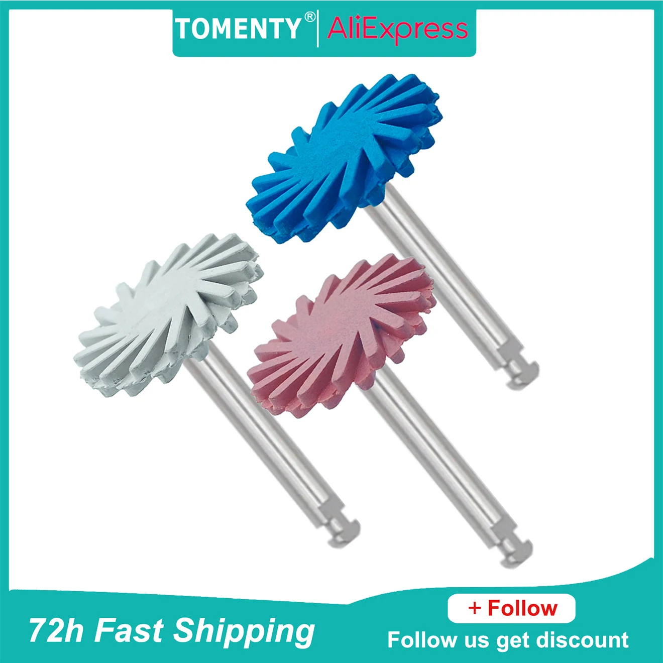 

1Pc/3Pcs TOMENTY Dental Rubber Polisher Composite Resin Polishing Diamond System RA Disc Kit 14mm Wheel Spiral Flex Burs Tool