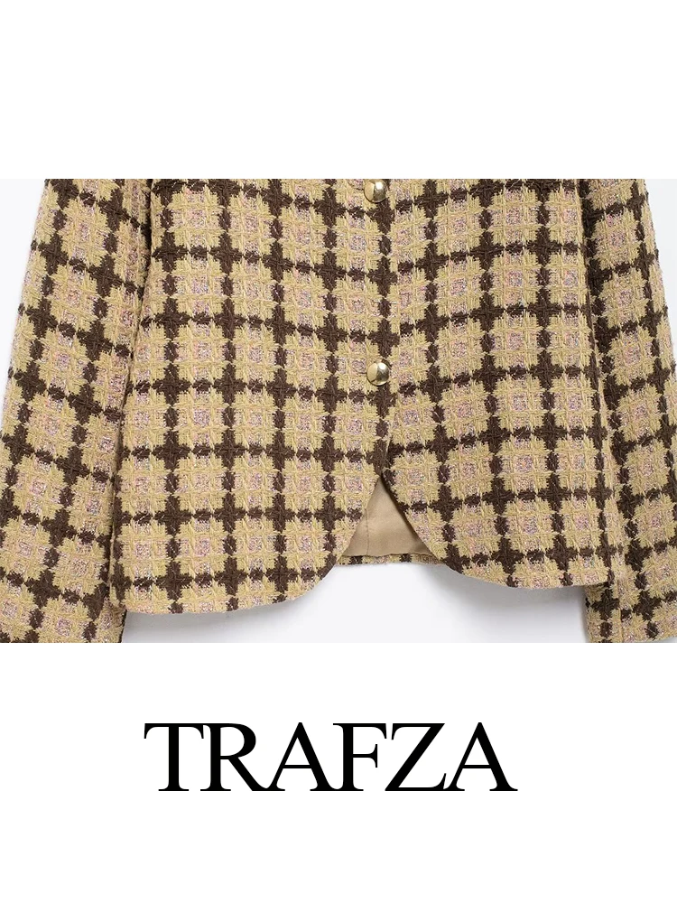 TRAFZA женское зимнее модное шерстяное тканое пальто с круглым вырезом и длинными