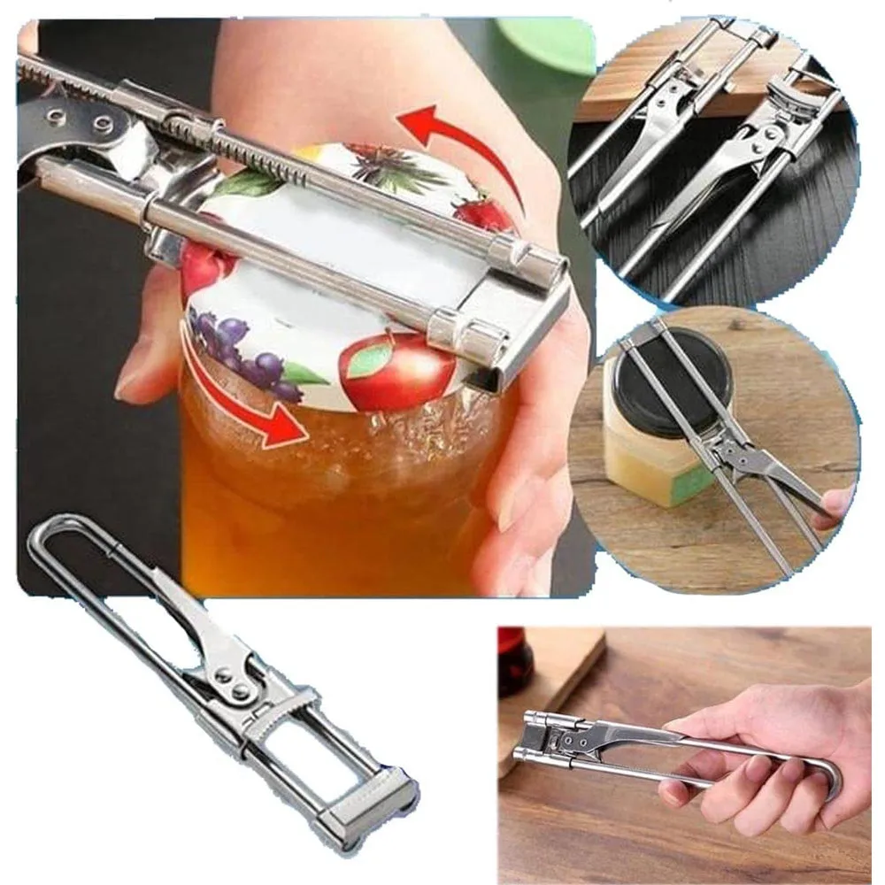 

Adjustable Stainless Steel Can Opener Jar Opener Easily Opens Bottle Lids Off Cover Remover Tin Gripper Household Kitchen Tools