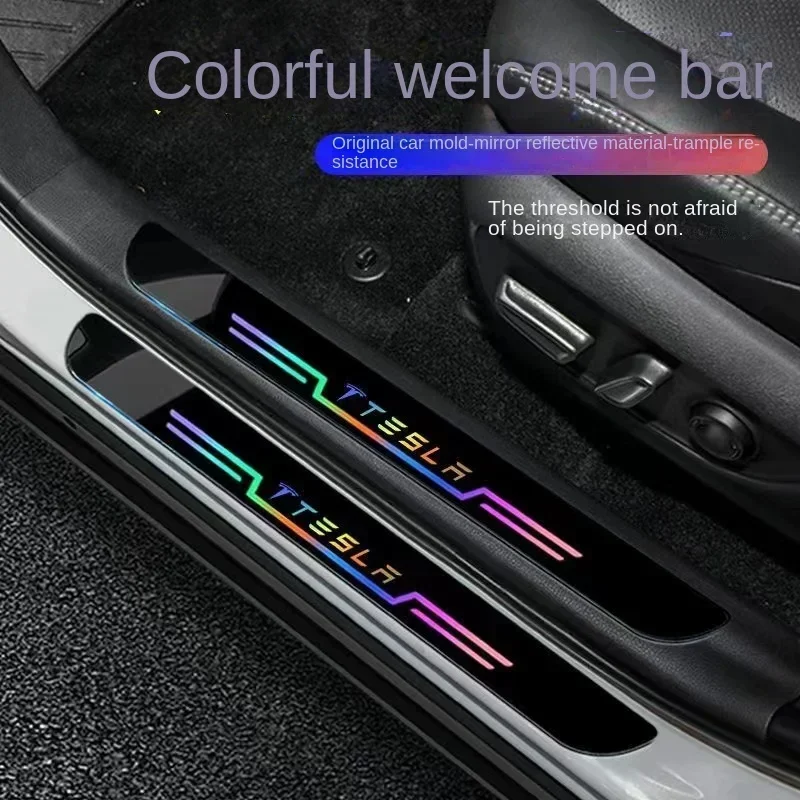 4 шт. подходит для Tesla Mode3 ModeY S X защитная полоса порога автомобиля украшение педали