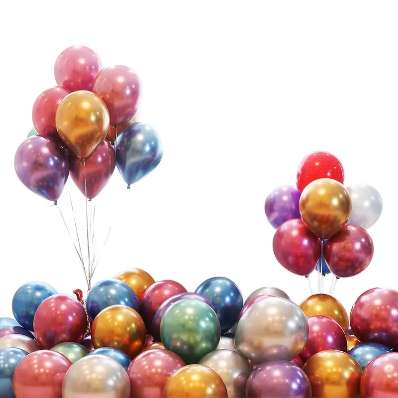 

10Pcs 10inch Glossy Metal Pearl Latex Balloons Thick Chrome Metallic Colors Helium Air Balls Globos Birthday Party Decoration