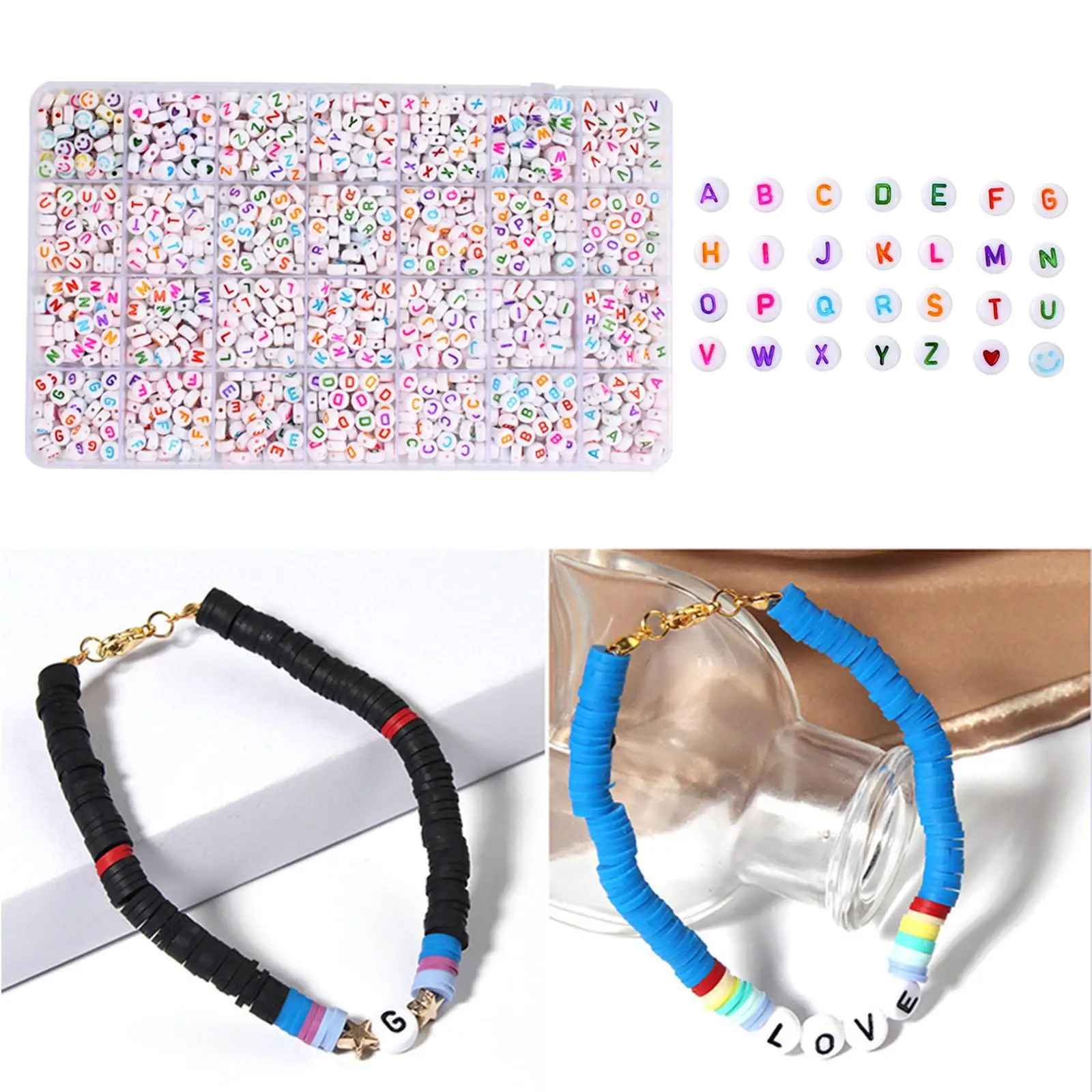 Круглые бусины с буквами алфавита узор браслеты именем сделай сам ожерелья