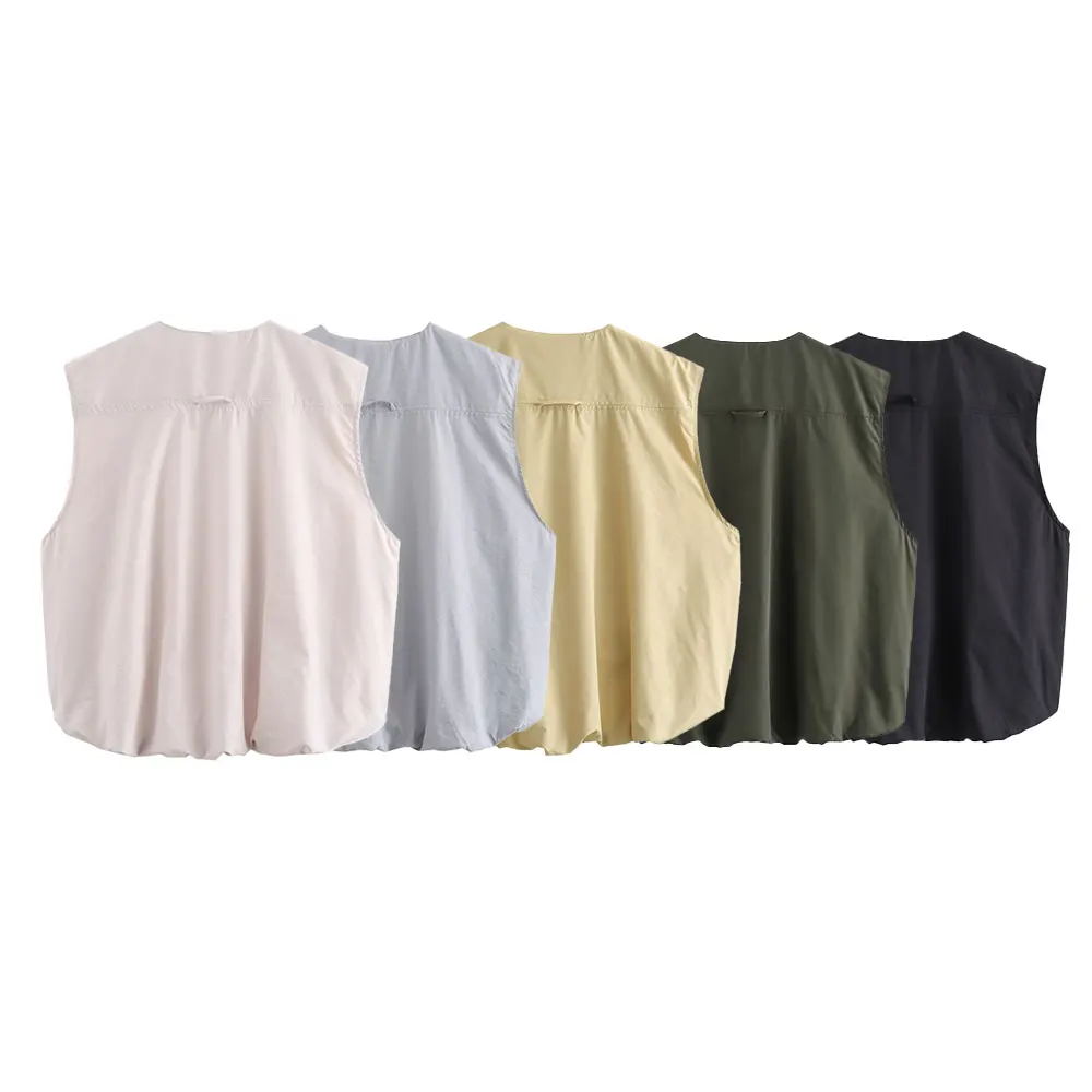 Модный женский Свободный жилет DUOPERI без рукавов с круглым вырезом женские