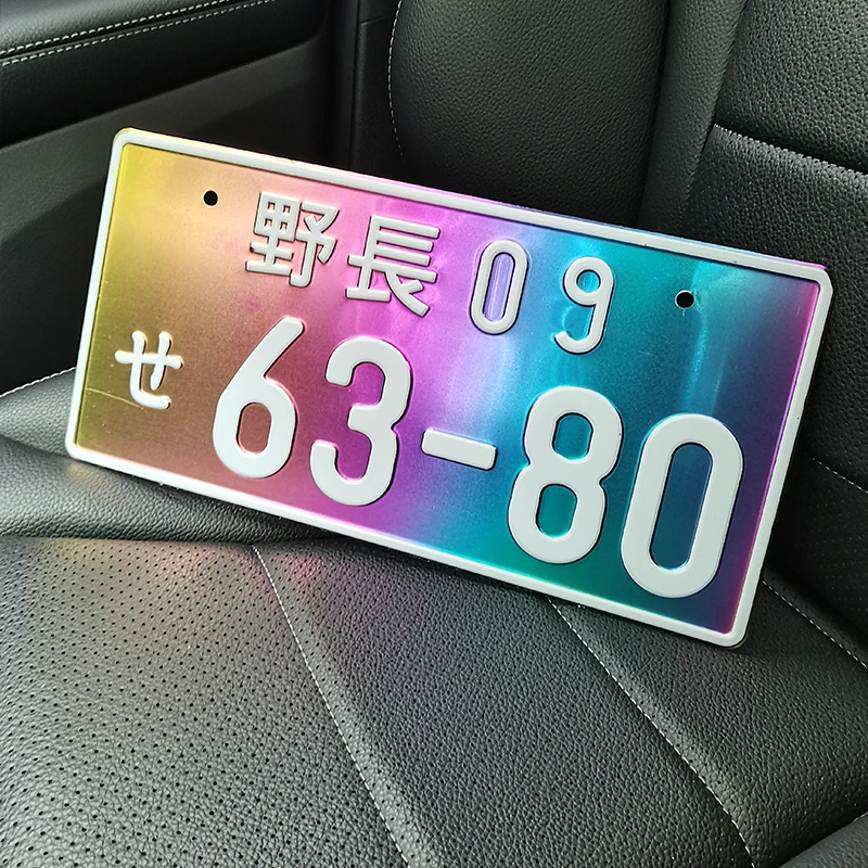 

New Arrival Colorful Japanese Temporary License Plate Japan Tin Matal Auto Tag Customized Personalized Text Number Plate Replica