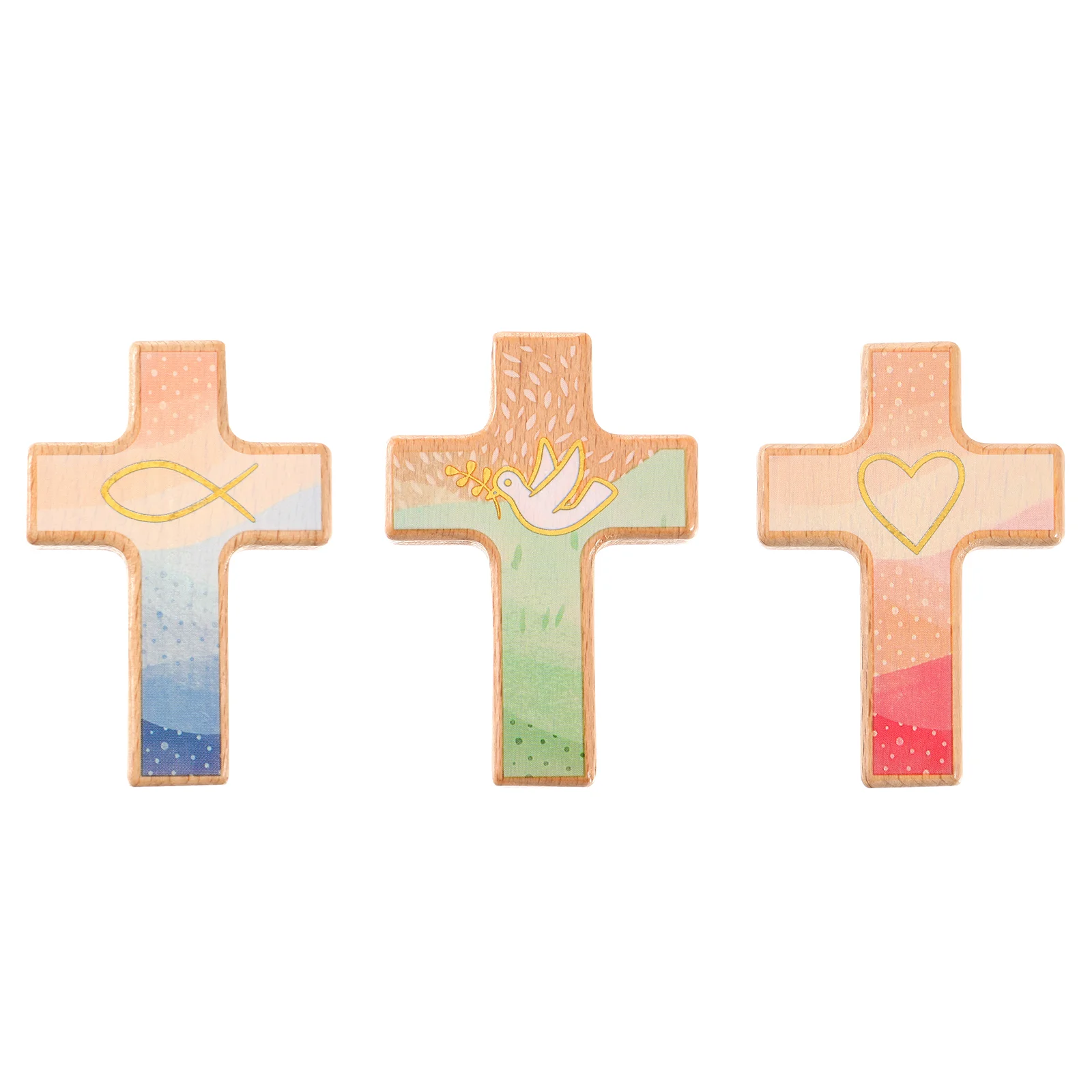 

United States Wooden Standing Cross Decor Table Collection Decorative Desktop Holy