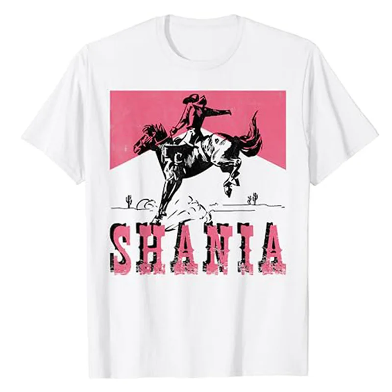 

Western Shania First Name Punchy Cowboy Cowgirl Rodeo Style T-Shirt Funny Cute Howdy Tee Short Sleeve Greeting Quote Outfit Gift