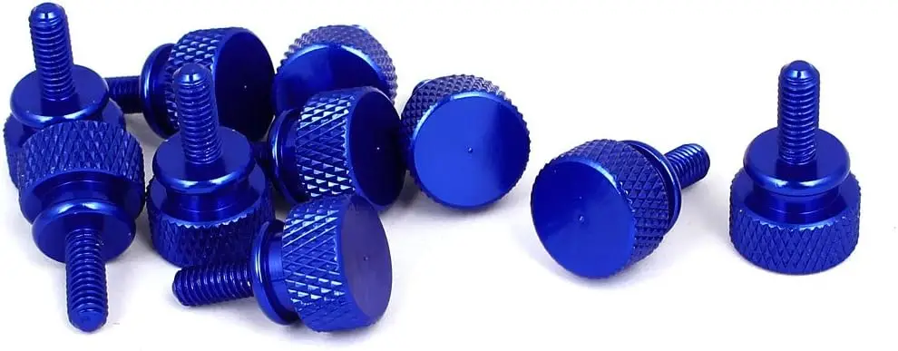 

Keszoox Computer PC Case M4x10mm Shoulder Type Knurled Thumb Screw Royal Blue 10pcs
