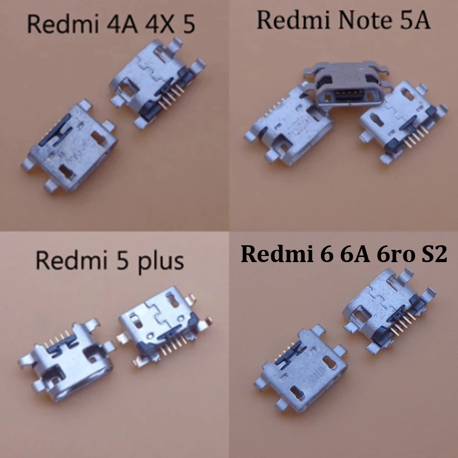 Разъем Micro USB 10 шт. розетка с гнездом для зарядного порта штекер питания 5Pin Xiaomi Redmi