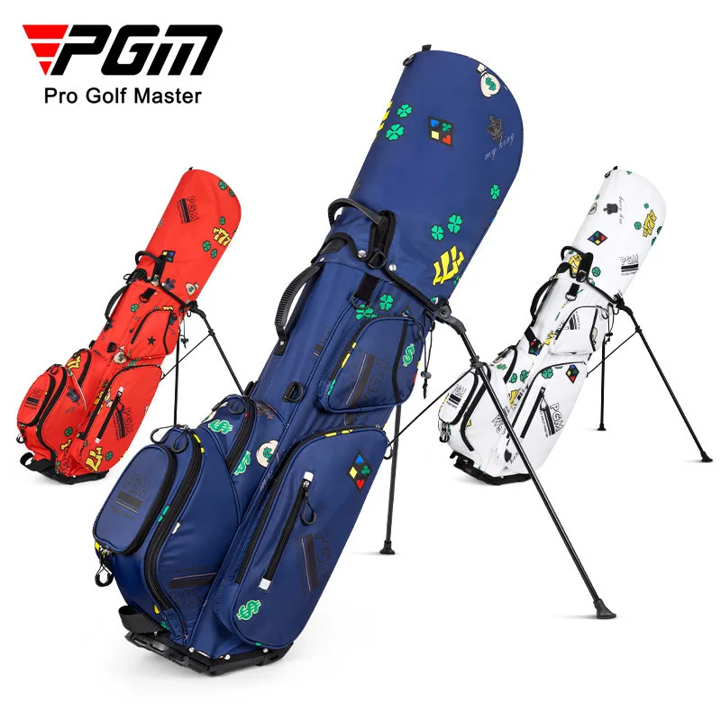 PGM Women Men Golf Rack Bag Print Waterproof Lady Club Bags Portable Bracket Stand Golfer Package Ultra-Light Big Capacity Pack