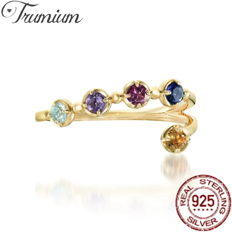 

Кольцо женское из серебра 925 пробы с разноцветным цирконием