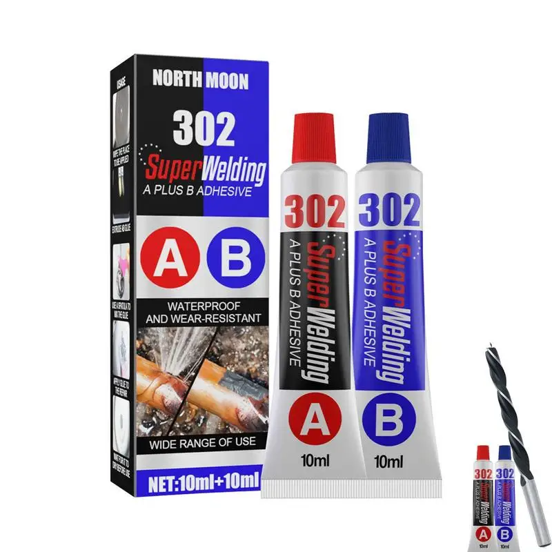 

A+B Metal Repair Filler Heavy Duty Ab Glue Liquid Weld For Repairing All Surfaces Shaping Beating Polishing And Drilling
