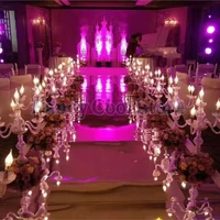 75cm tall 5 arms crystal candelabras wedding centerpiece aisle road lead event props