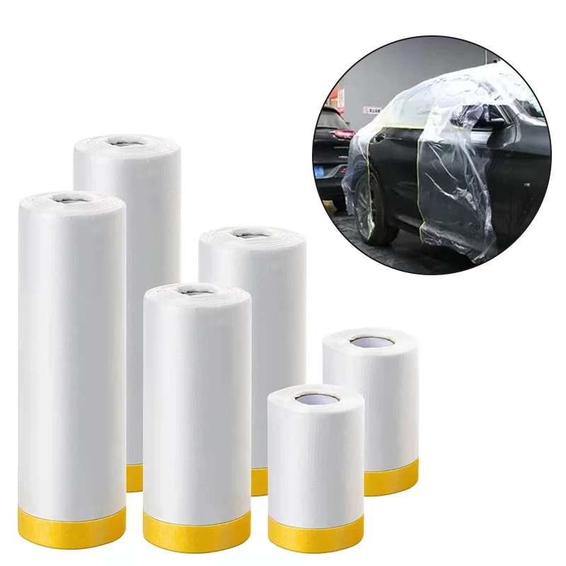 

55CM/110CMX 20M Masking Tape Plastic Drop Cloth Dust Protection Masking Film Cover Automobile Painting And Furniture Dust-proof