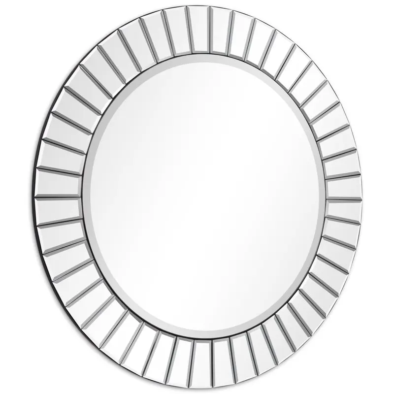 

Softly Beveled, Modern Round Wall Mirror, Ready to Hang, 32" x 32" with Style, Beauty and Grace