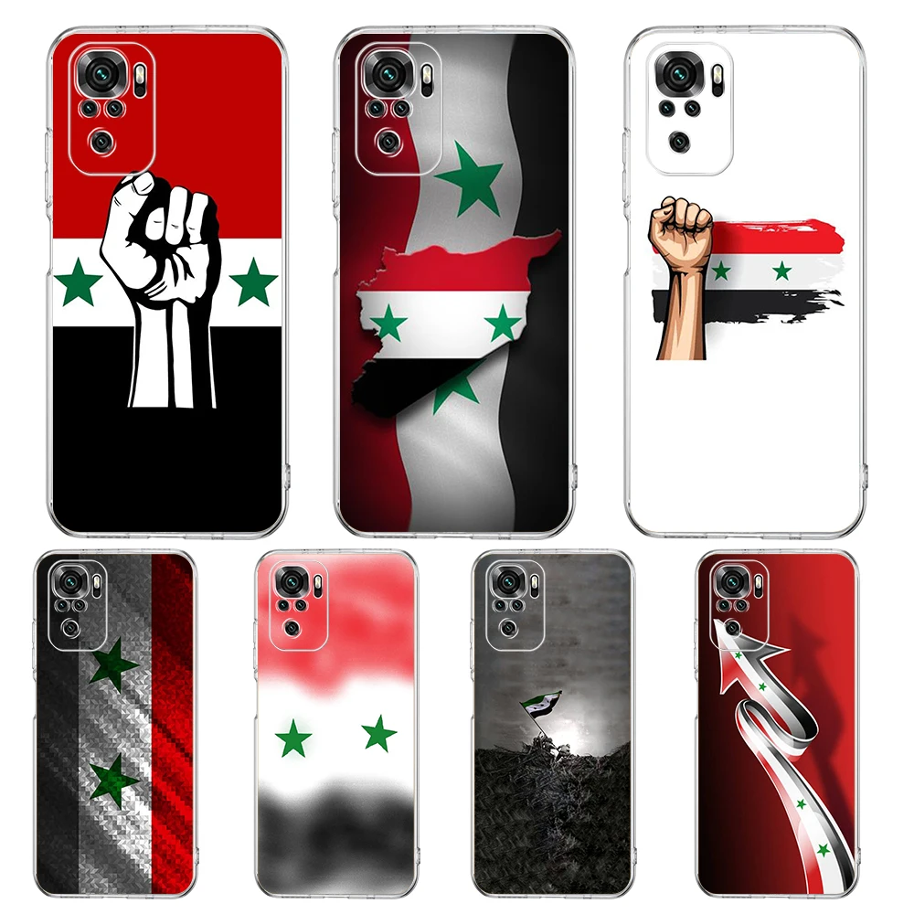 

Syrian Syria Flag Transparent Phone Case for Redmi Note 11 11T 10S 8A 9A 9C 7 8 9 10 K40 4G Plus Pro 4G Soft Cover Shell Fundas
