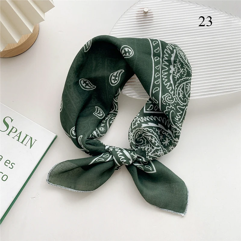 

Cashew Print Square Scarf Cotton Linen Small Neck Scarves Neckerchief Bohemian Print Turban Headband Decor Bandanas Hair Bands