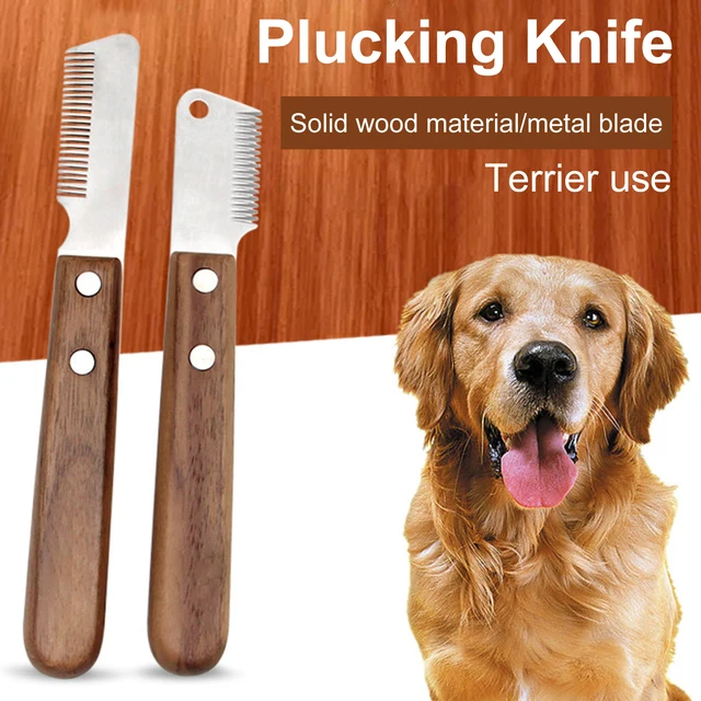Handle Dog Stainless Steel Brushes Grooming Combs for Dog Pets Comb Coat Stripping Knife Stripper Trimmer Wooded Cleaning tool 1