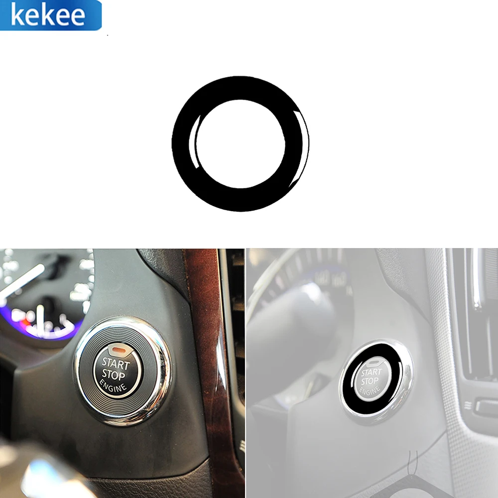 

For Infiniti Q50 2014-2020 Piano Black Car Interior Engine Start Stop Button Panel Ring cover Trim Car Accessories Sticker