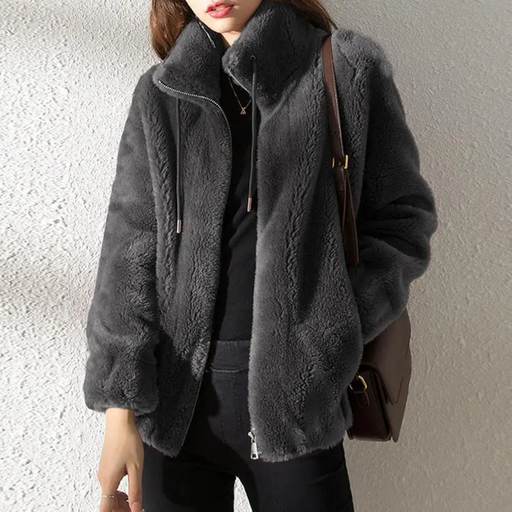 Women Winter Jacket Plush Warm Soft Zip Up Fuzzy Winter Coat   Winter Jacket  for Dating