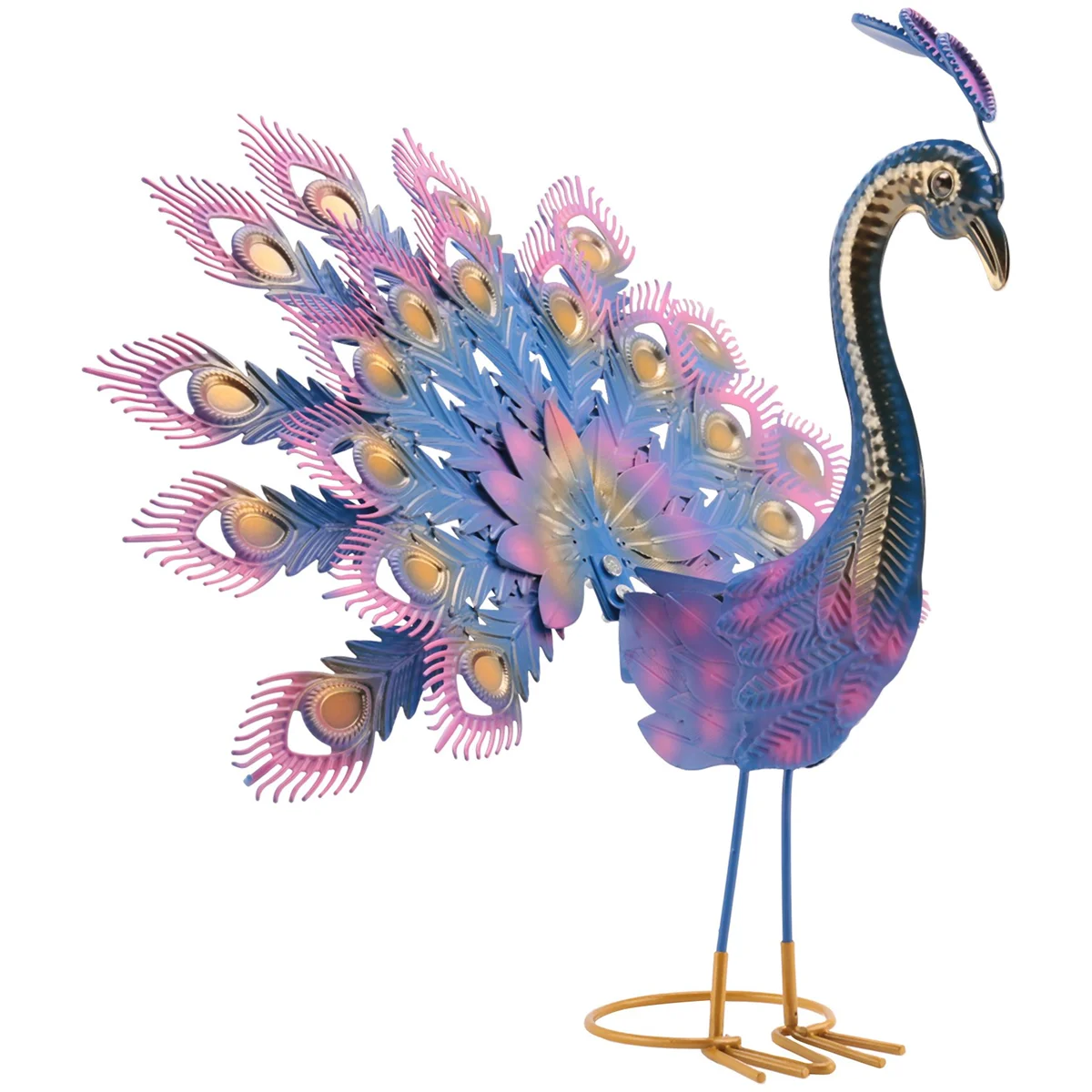 

Beautiful Peacock Statue Ornament, Garden Metal Art Decorative Sculpture, Peacock Sculpture for Lawn Patio Decor-S