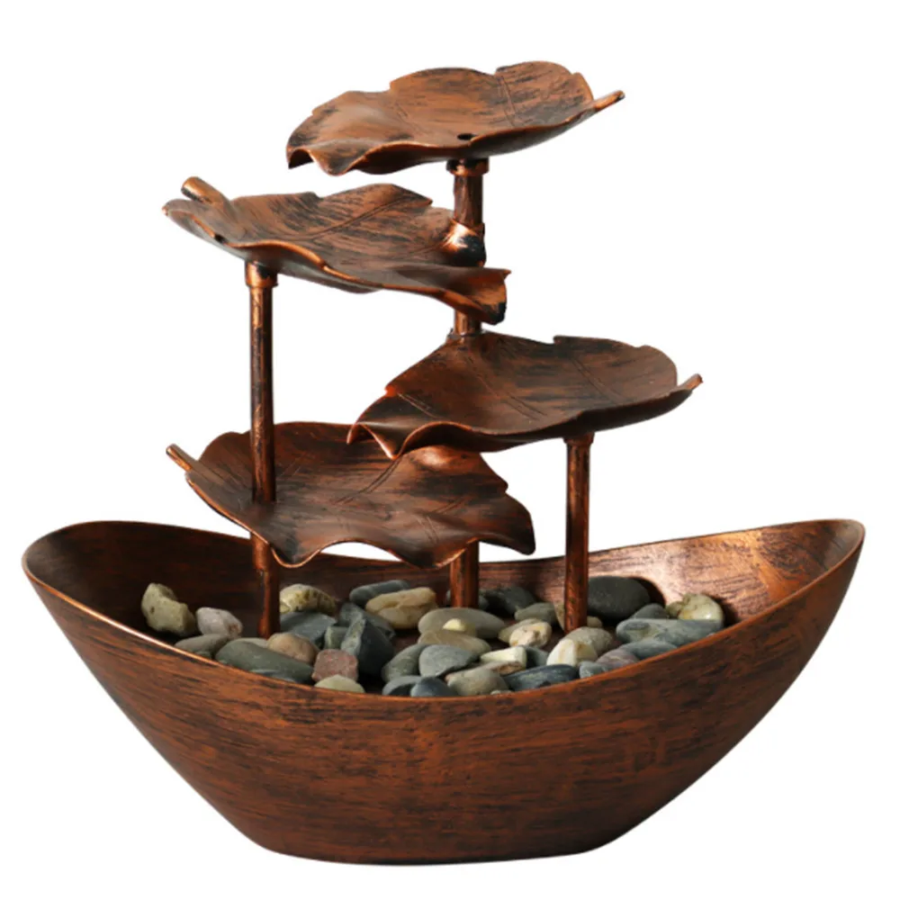 

Настольный металлический фонтан с подсветкой