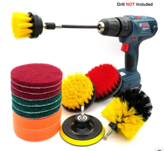 14Pcs/Set Drill Brush Bathroom Tile Grout All Purpose Power Scrubber Cleaning Kit