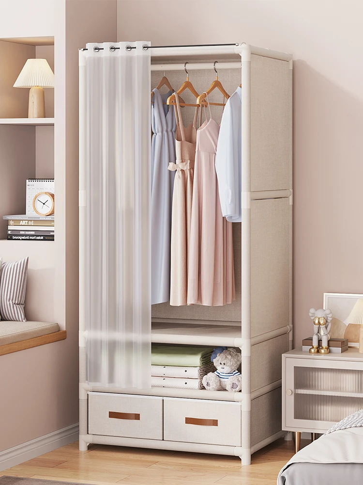 

Simple Wardrobe Household Dust-proof Bedroom Rental Room Sturdy and Durable Assembly Minimalist Small Unit Storage Cabinet