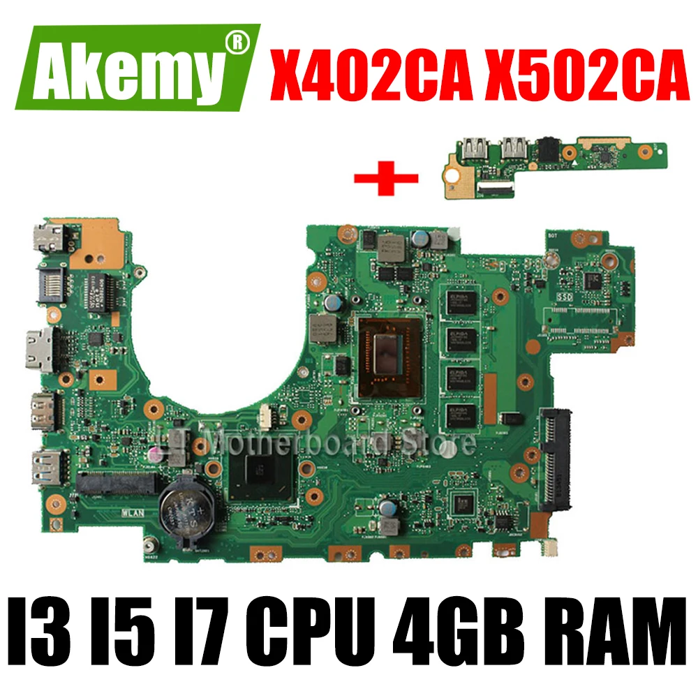 

X402CA X502CA Motherboard with I3 I5 I7 CPU 4GB RAM For Asus X502C X402C F402C Laptop motherboard X402CA X502CA Mainboard