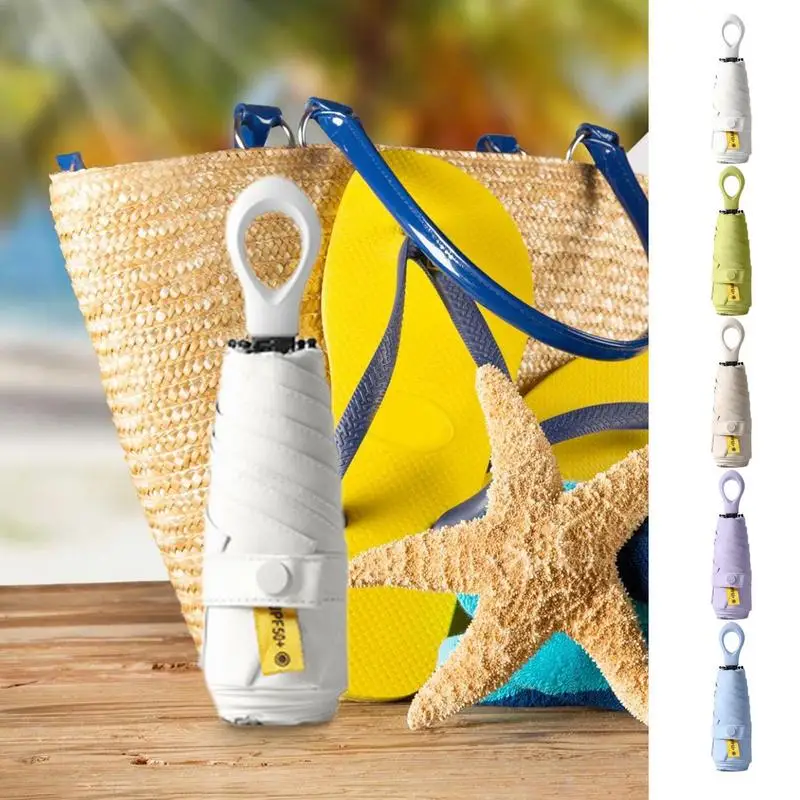 

Compact Travel Umbrella Portable Strong Wind Resistant Umbrella With Strong 6 Ribs Lightweight Rainproof Mini Folding Umbrellas