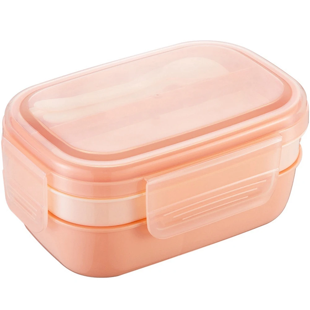 

Lunch Box, 3 Layers All-In-One Bento Box with Utensil Set, Leak-Proof Bento Box for Dining Out, Work, Picnic Pink